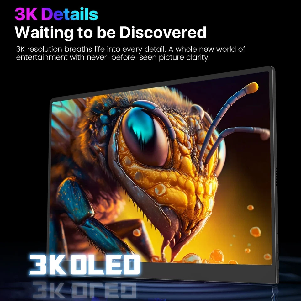 16” OLED 120Hz Gaming Monitor 2880x1800 100%DCI-P3 Portable Monitor PC Screen - Image 2 of 4