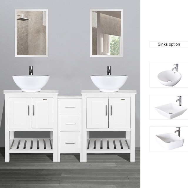 Fresca Torino 60 White Modern Bathroom Cabinets With Top And Vessel Sink For Sale Online Ebay