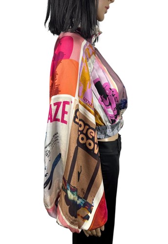 Zimmermann Camicetta in twill di seta con stampa pintuck ritagliata 0 - Foto 4 di 17