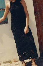 ZARA CROCHET KNIT DRESS SPECIAL EDITION BLACK NEW SS23 SIZES XS-S  REF. 3653/009