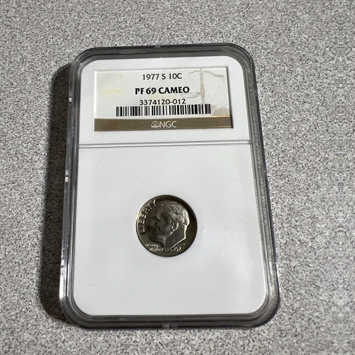 1977 S Roosevelt Dime 10c NGC PF69 Cameo Classic Brown Label