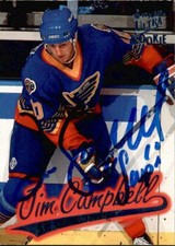 Jim Campbell Signed Auto 1996-97 Fleer Ultra card St Louis Blues