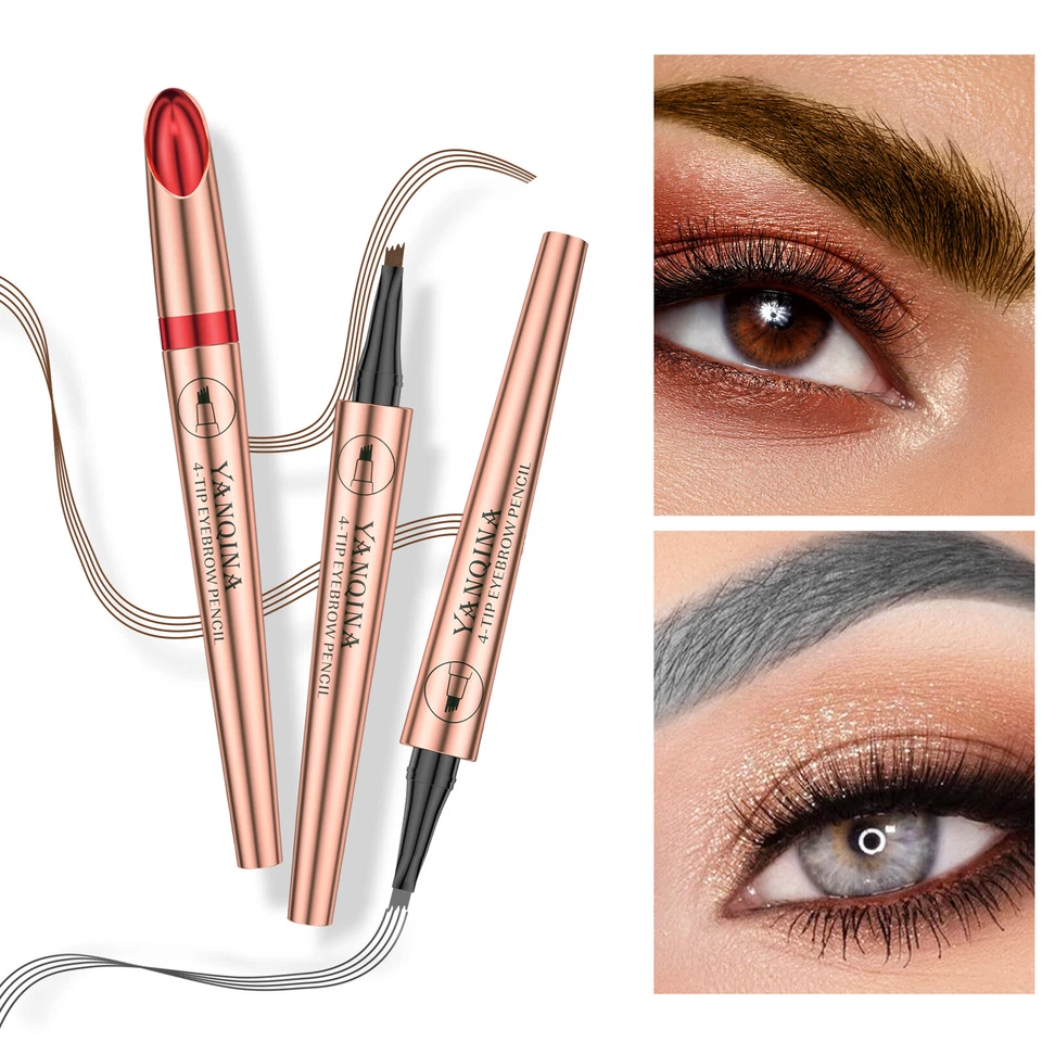 2 Color Eyebrow Pencil 4 Point Eye brow Microblading Pen Long-Lasting Waterproof - Image 2 of 4