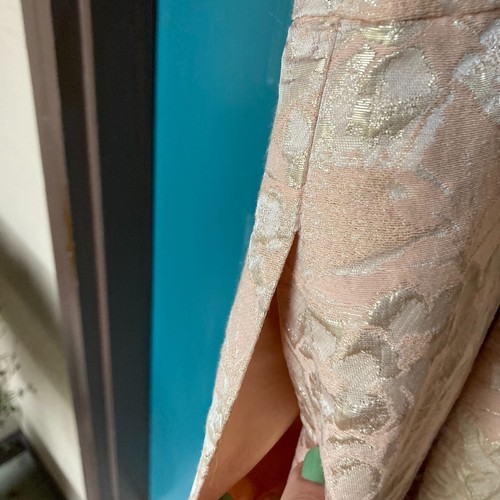 Eliza J Dress Womens 14 Peach Gold Jacquard Lace Pleated Soft Girl Fairy RP$212 - 第 10/18 張圖片
