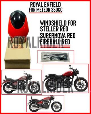 Passend für Royal Enfield Windschild rot ''Steller, Supernova, FireBall'' für M...
