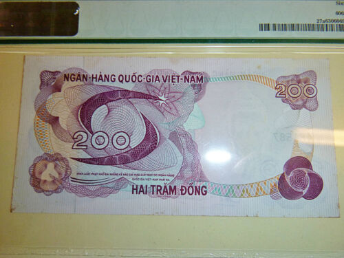 200 Dong Banknote - 1970 - PMG 63 - South Vietnam - War Note - 481 587 - In Safe - Picture 4 of 5