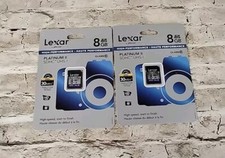 Lot 2 Lexar 8 GB PLATINUM II SDHC UHS-I 30MB/s HD 1080p, 200x, High-speed, New