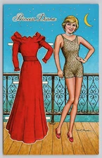 Princess Diana CL-Royalty Paper Doll #3 Art Strader Cora-Lee Postcard