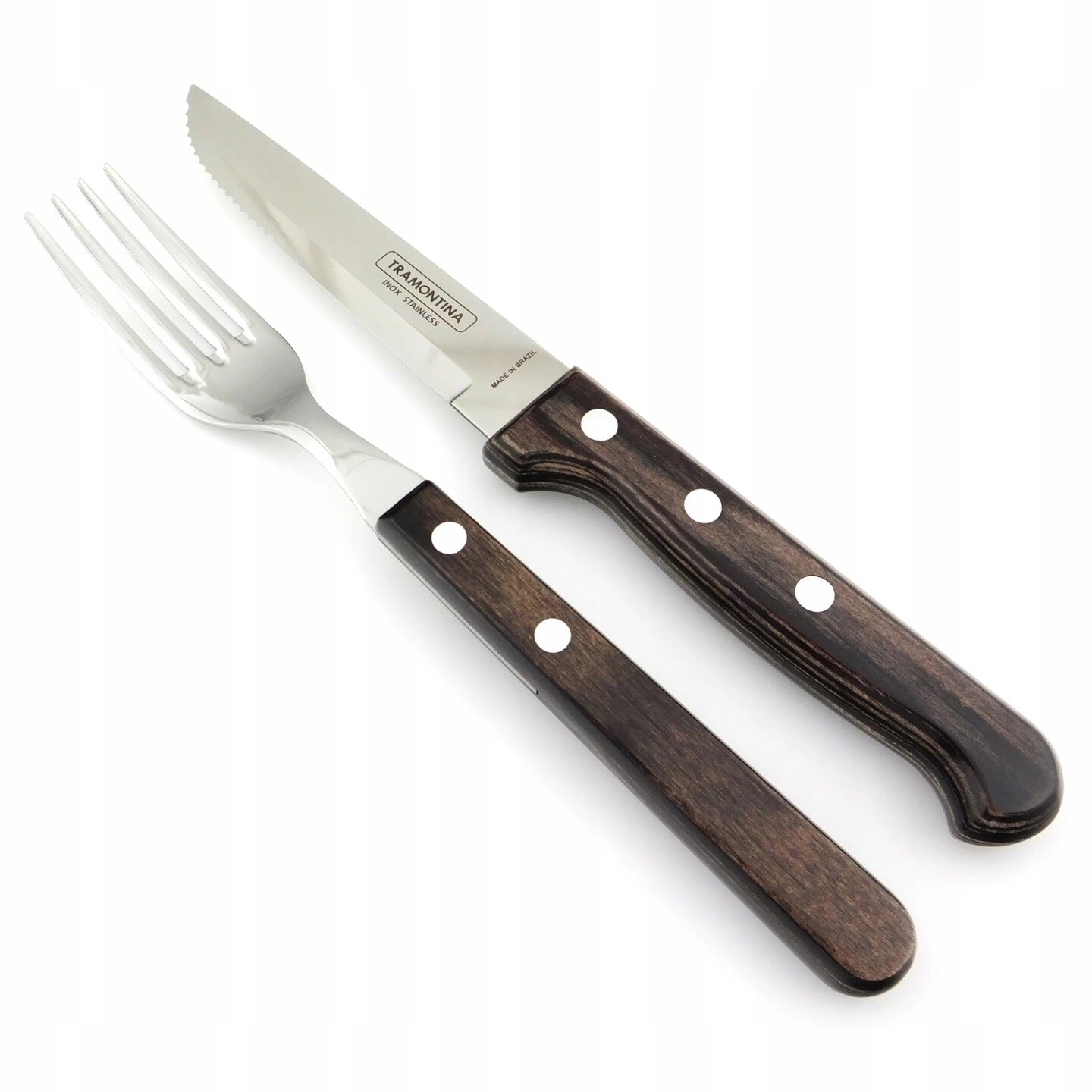 Tramontina Churrasco 4 Piece Steak Cutlery Set With Polywood Handles S