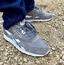 Reebok Classic Nylon Men's Athletic Sneaker Running Shoe Gray Trainers