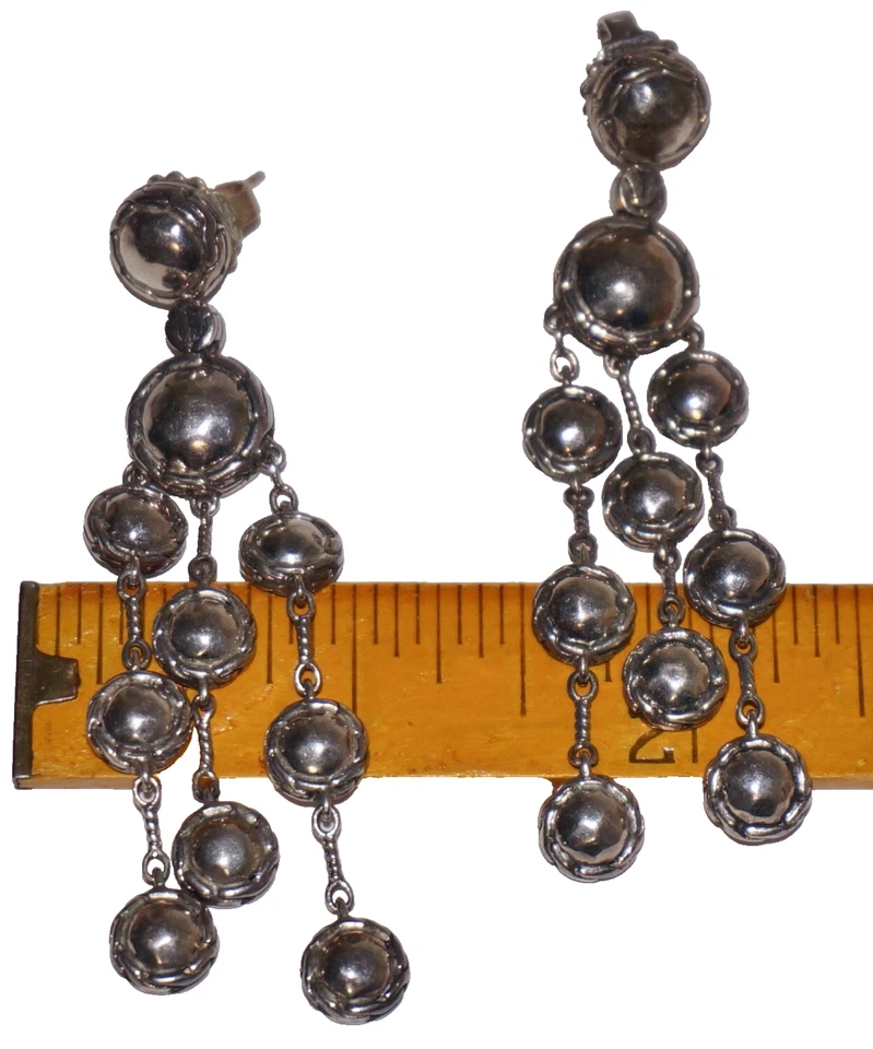JOHN HARDY 925 Sterling Silver PALU Chandelier Earrings - Image 4 of 4