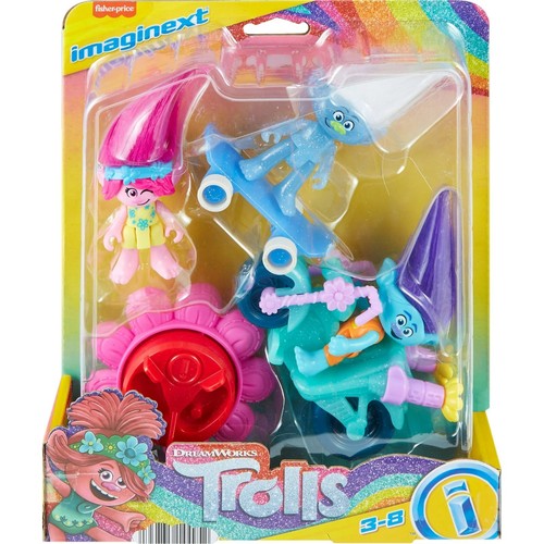 Mattel Trolls 3 - Tutti Insieme - Regina Poppy, bambolina dai morbidi capelli con abito rimovibile e accessori a sorpresa, look ispirato al film, giocattolo per bambini, 3+ anni, HNF06