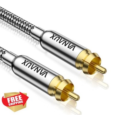 VANAUX Subwoofer Cable Digital Coaxial RCA 15FT Gold-Plated