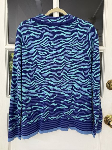 Giacca blazer donna manica lunga Isaac Mizrahi Live maglione blu bottoni taglia L - Foto 6 di 8