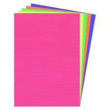 5 PCS Corrugated Cardboard Paper Sheets 11.8x8.5 Inch Pink/Yellow/Green/Blue