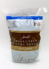 Hanes Absolutely Ultra Sheer Pantyhose 3 Pack  Jet Black 3041 Control Top Size F