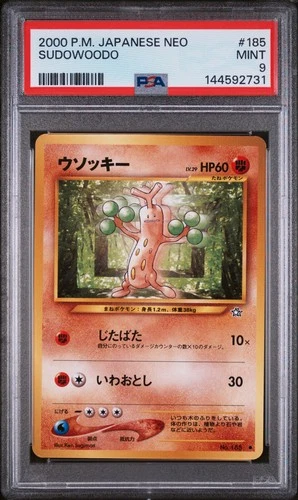 2000 POKEMON JAPANESE NEO #185 SUDOWOODO PSA 9