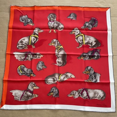 New Hermes scarf 70 cm Dogs silk Les Bassets | eBay