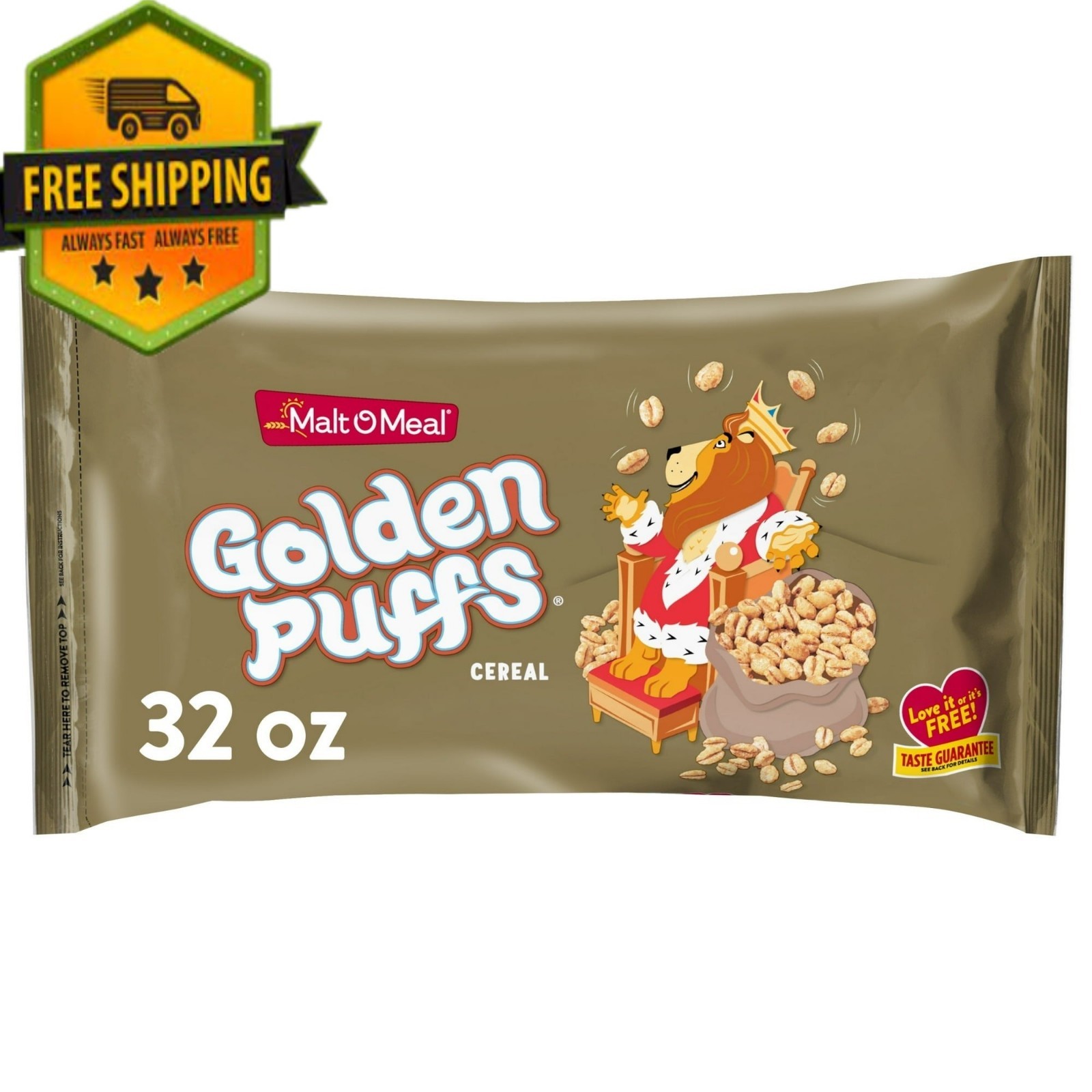 Malt-O-Meal Golden Puffs Breakfast Cereal, 32 oz &ndash; Crunchy Puffed Wheat