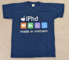 iPho Made in Vietnam Kids Size 5 T- Shirt Blue iPhone Parody New
