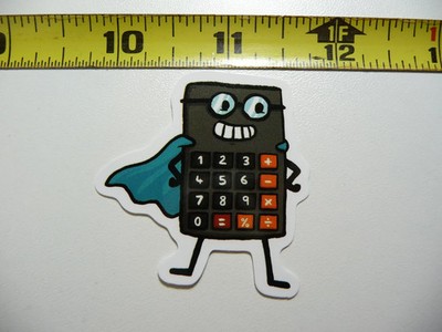 MATH SUPER CALCULATOR SMALL STICKER DECAL TEACHER STUDENT SCHOOL COLLEGE