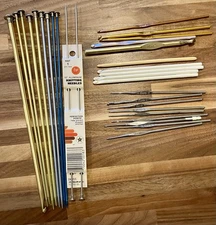 Lot of 30 Assorted Knitting Needles and Crochet Hooks Aluminum & Plastic