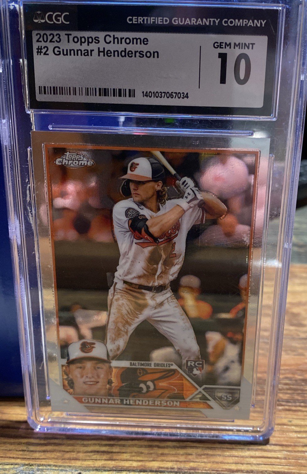 2023 Topps Chrome - Gunnar Henderson #2 Batting (RC) Gem Mint 10 Grade