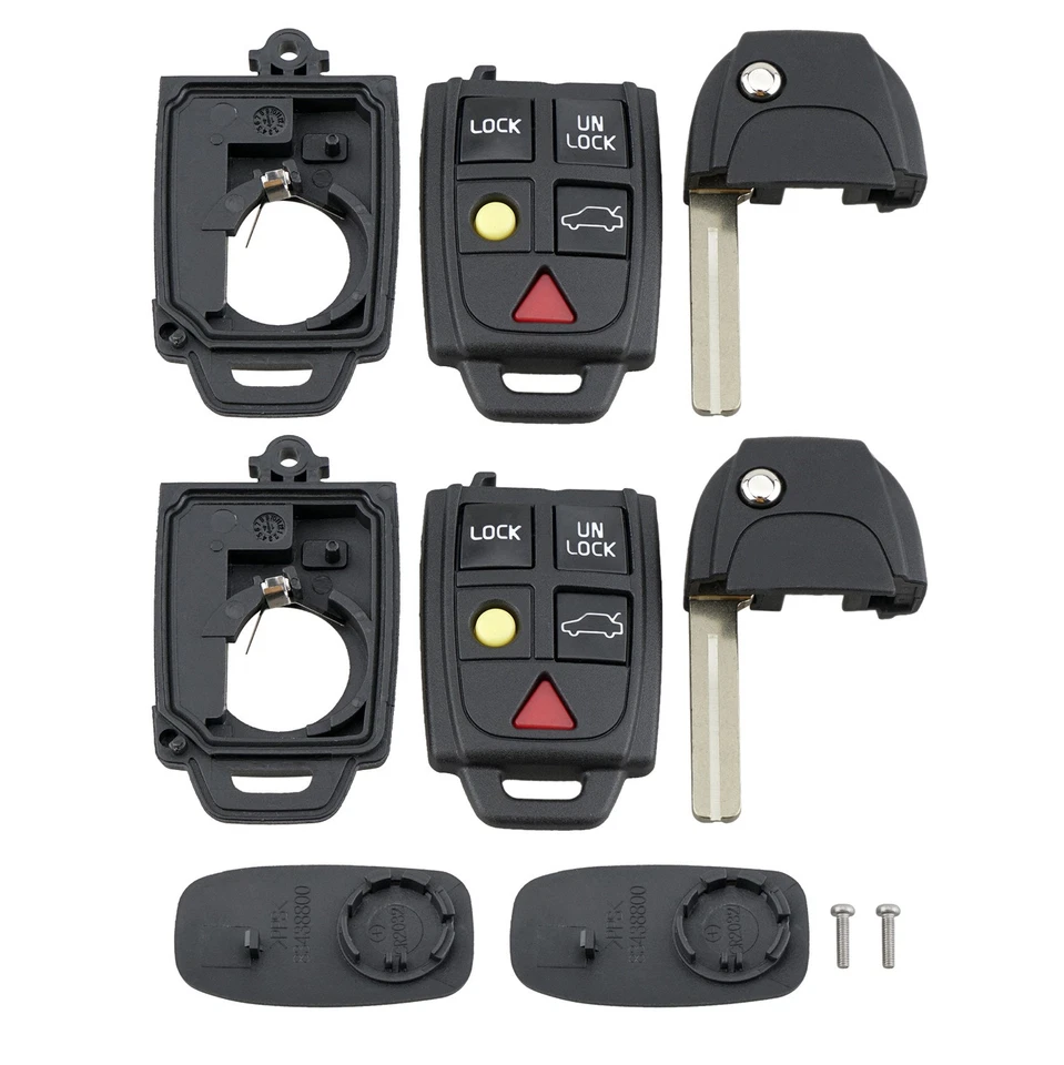 2 para Volvo V70 S60 XC70 2000 2001 2002 2003 2004 2005 2006 llave carcasa control remoto Foto 3 de 4