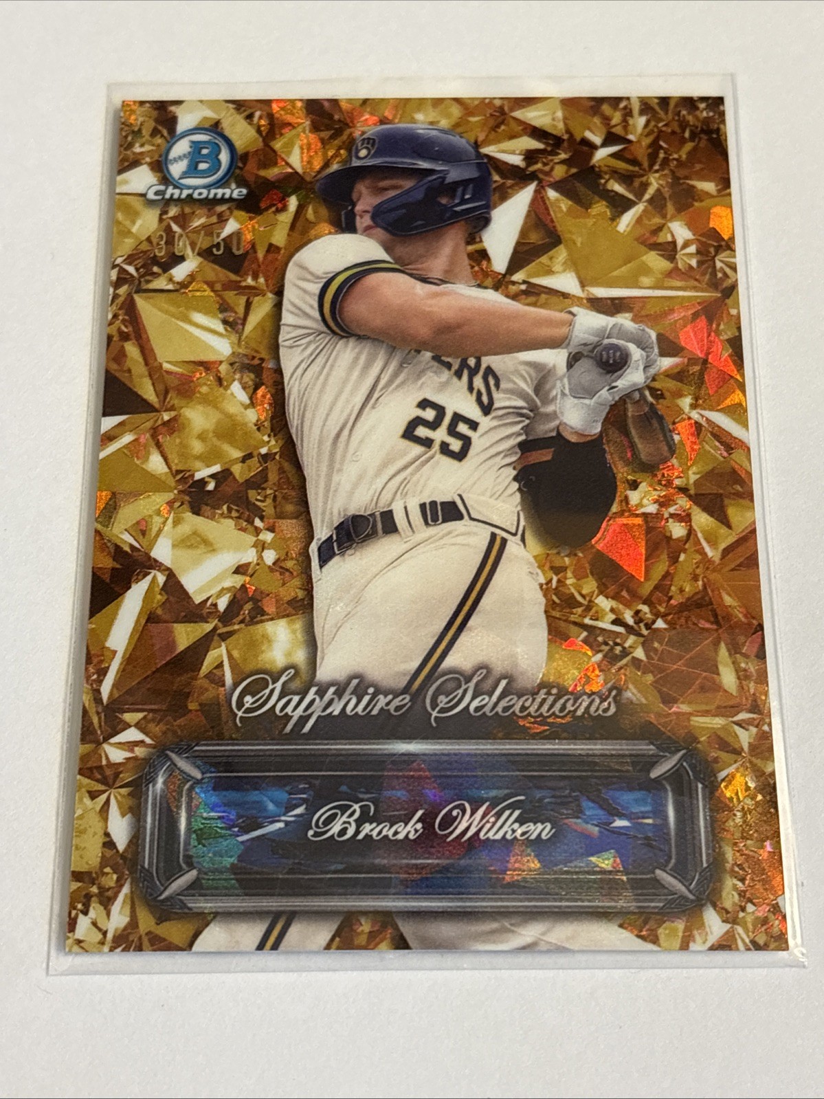Brock Wilken 2024 Bowman Chrome Sapphire Selections Gold Refractor /50 BSS-3