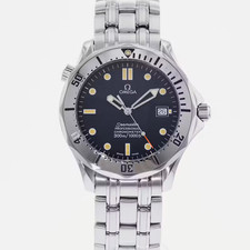 Omega Seamaster 41mm Diver 300m Steel Blue Wave Dial Automatic Men Watch 2532.80