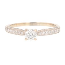 .62ctw Round Diamond Solitaire w/ Accents Engagement Ring 14k White Gold Size 8