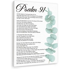 Psalm 91 Bible Verse Wall Art,Psalm 91 Scripture Signs Print Painting Artwork...