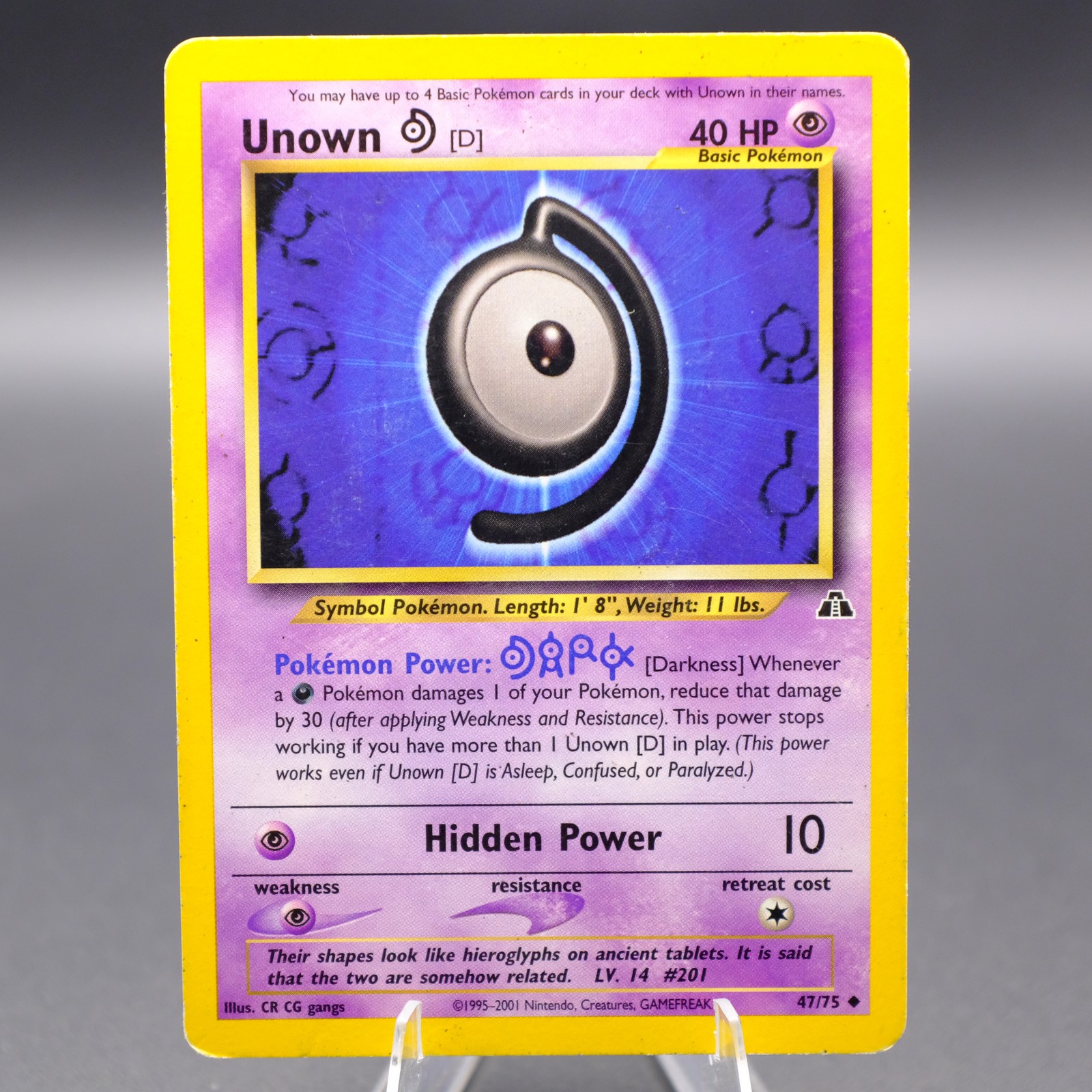 Unown [D] 47/75 Uncommon Neo Discovery Pokemon TCG MP
