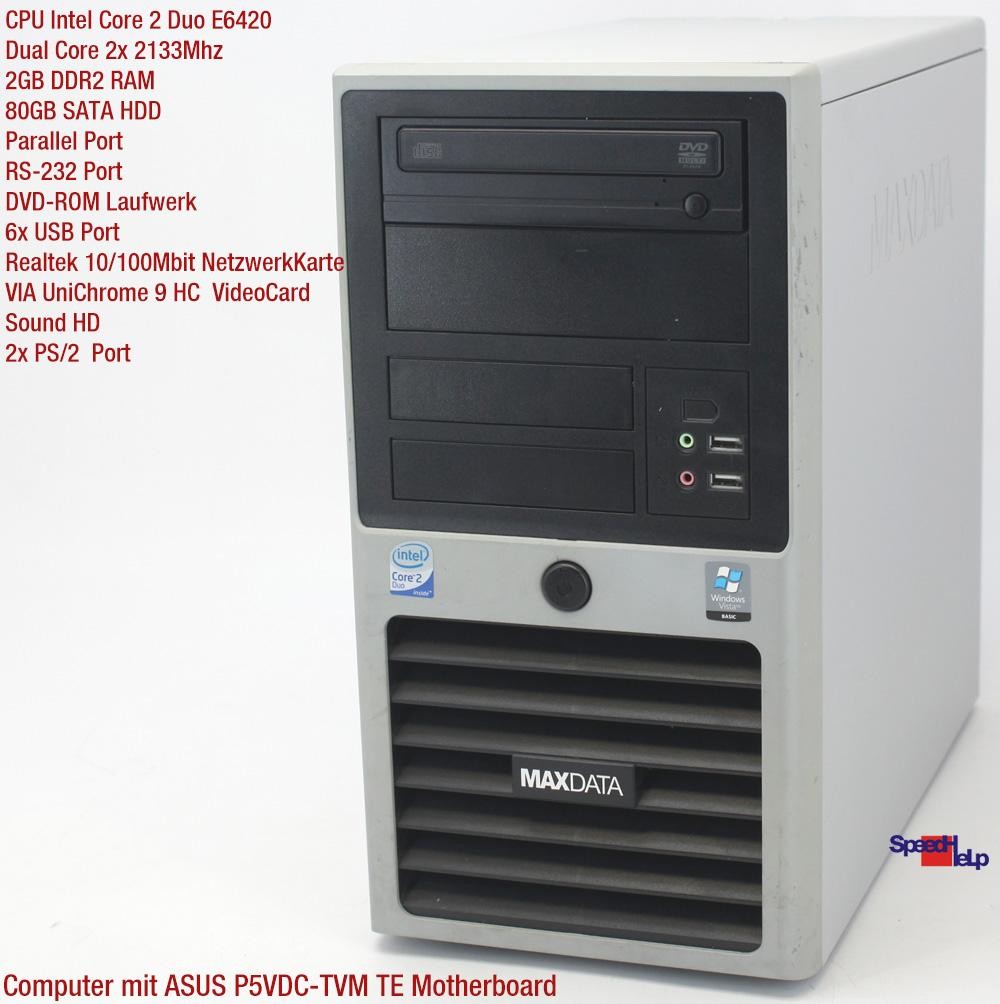 ASUS P5VDC-TVM TE/S Desktop PC 2GB RAM 80GB IDE LPT RS-232 Windows