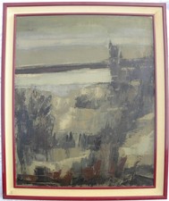 Giuseppe AJMONE (Carpignano 1923–Romagnano Sesia 2005) La lanca 100x80 anno 1961