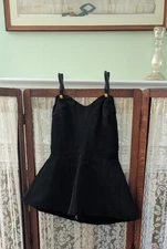 Vintage 1940's Black Pinup Playsuit Swim Wear Bathing Suit Top as is