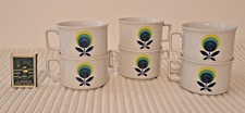 SUPERBE LOT 6 TASSES DESIGN VINTAGE Porcelaine 70's BAVARIA Schirnding GERMANY