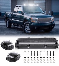 3pc Smoked White Led Cab Roof Lights Chevy Silverado Gmc Sierra 1500 2500 3500