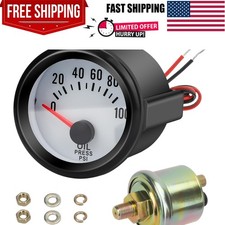 Electric Oil Press Pressure Gauge 12v 2 52mm Automotive Oil Pressure Meter ...