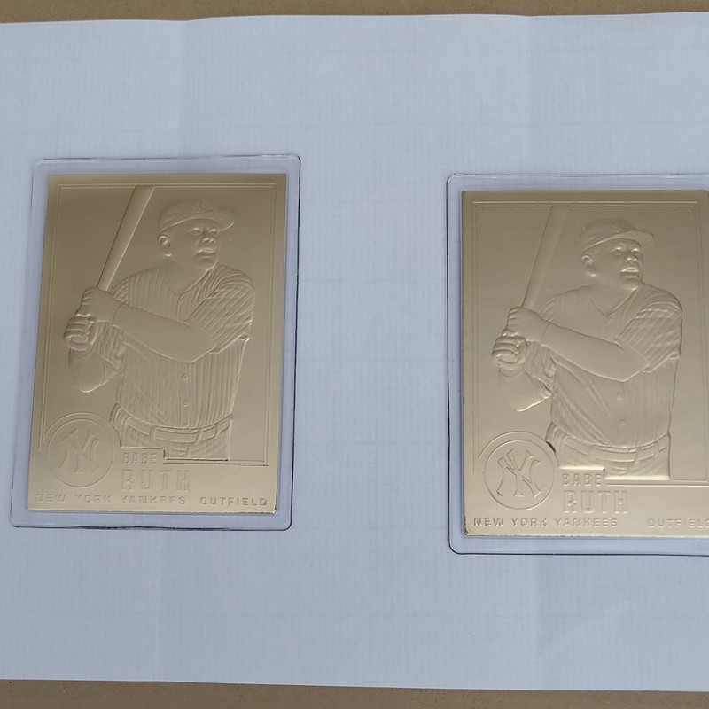 Babe Ruth New York Yankees 22KT Gold Baseball Card - Baseball Collectible