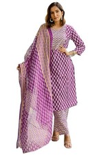 Pure Cotton Embellished Floral Printed Kurta Set with Dupatta and Trouser