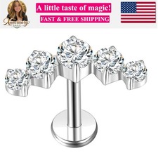 G23 Titanium Flat Back Earrings Studs 18g 16g F136 Implant Grade Titanium Lab...