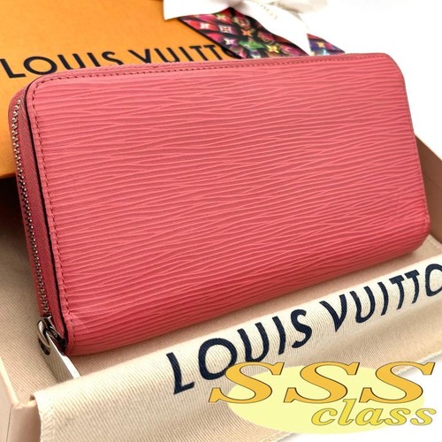 Louis Vuitton Zippy Wallet Epi Pink Round Coral Long Wallet