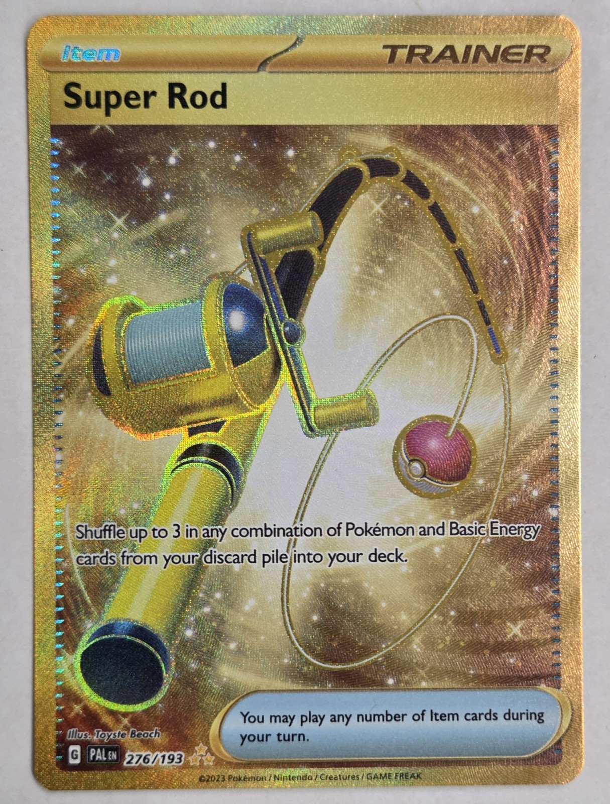 Super Rod Hyper Rare SV02: Paldea Evolved 276/193 NM Holo Pokémon Card TCG 