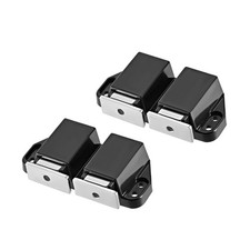 Double Touch Catch Magnetic Press Latch for Cabinet Door Cupboard, Black 2pcs