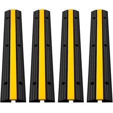 Heavy Duty Cable Protector Ramp 22046lbs Load Capacity 4 Pack Black Yellow