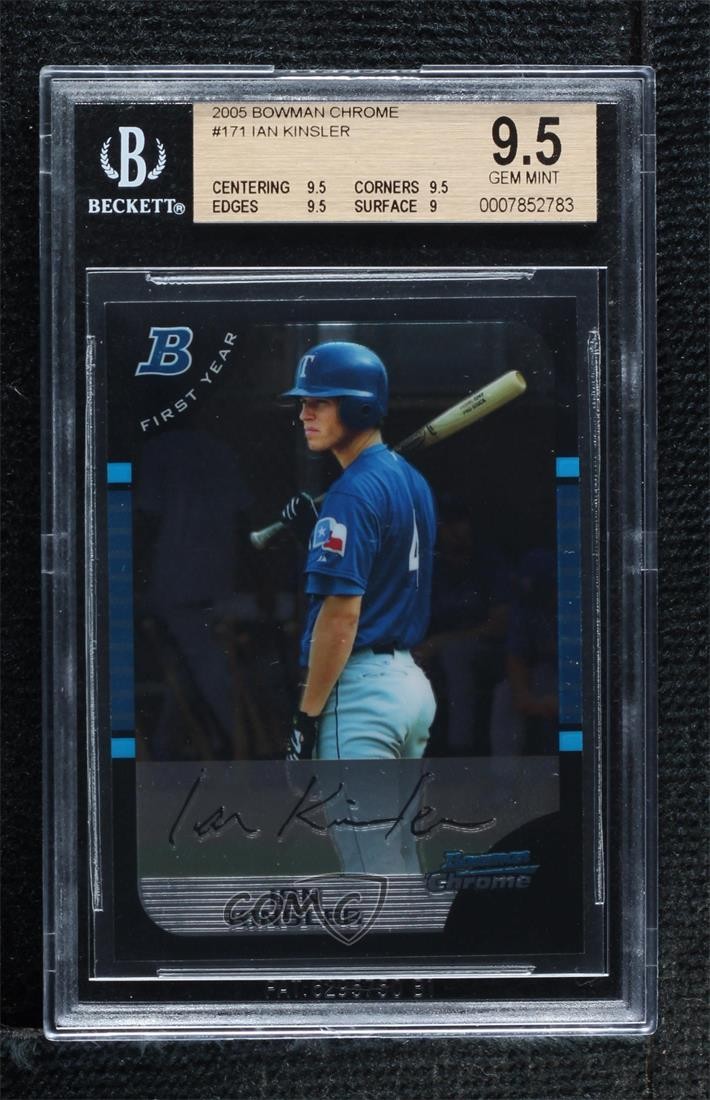 2005 Bowman Chrome First Year Ian Kinsler #171 BGS 9.5 GEM MINT Rookie RC e8i