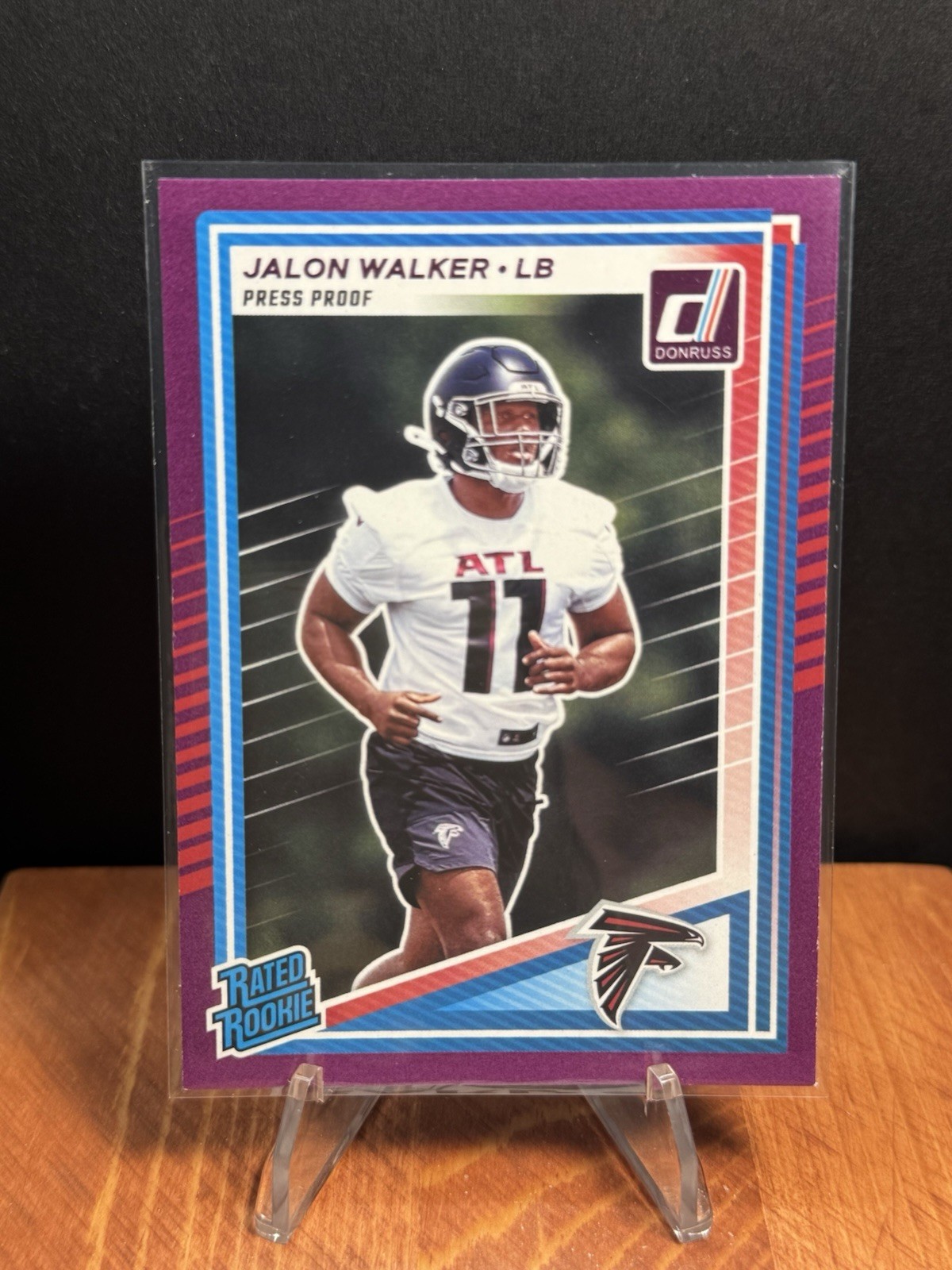 2025 Donruss Football Jalon Walker RC Rated Rookie Press Proof Purple /65 #344