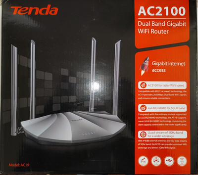 Tenda AC19 AC2100 WLAN Router - Dual Band Gigabit Geschwindigkeit bis zu 2100 Mbit/s