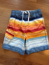 KANU Boys Size M 10/12 Striped SWIM TRUNKS Board Shorts EUC